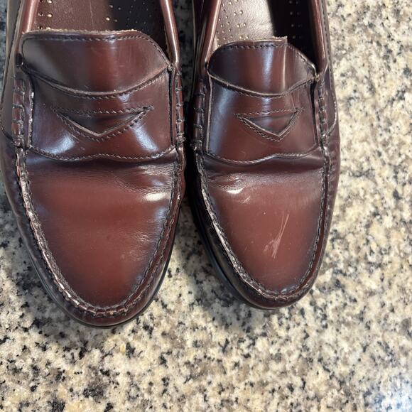 GH Bass Men's Vintage Maroon Classic Walton Leather Penny Loafer Size 10D - Picture 2 of 10